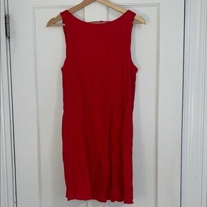 Abercrombie & Fitch Red Sleeveless Sheath Dress